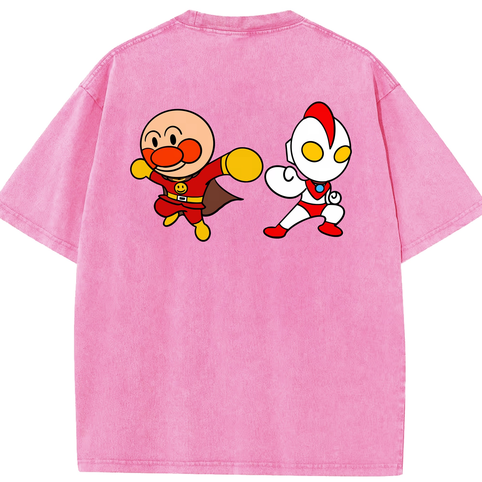 （画像用） アンパンマン Anpanman 綿100% ヴィンテージ風 半袖Tシャツ（背面プリント）